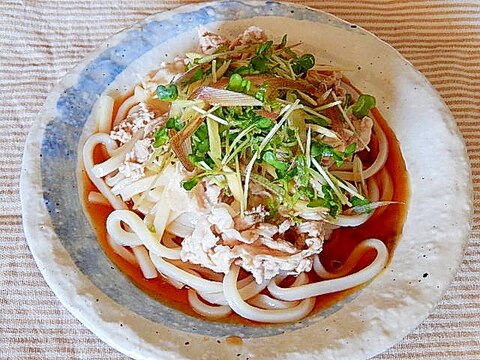 香草野菜がシャキシャキ!冷しゃぶうどん